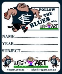 6 x BLUES SCHOOL BOOK STICKERS FREE POSTAGE